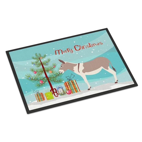 Carolines Treasures Australian Teamster Donkey Christmas Indoor or Outdoor Mat - 18 x 27 in. BB9213MAT - main